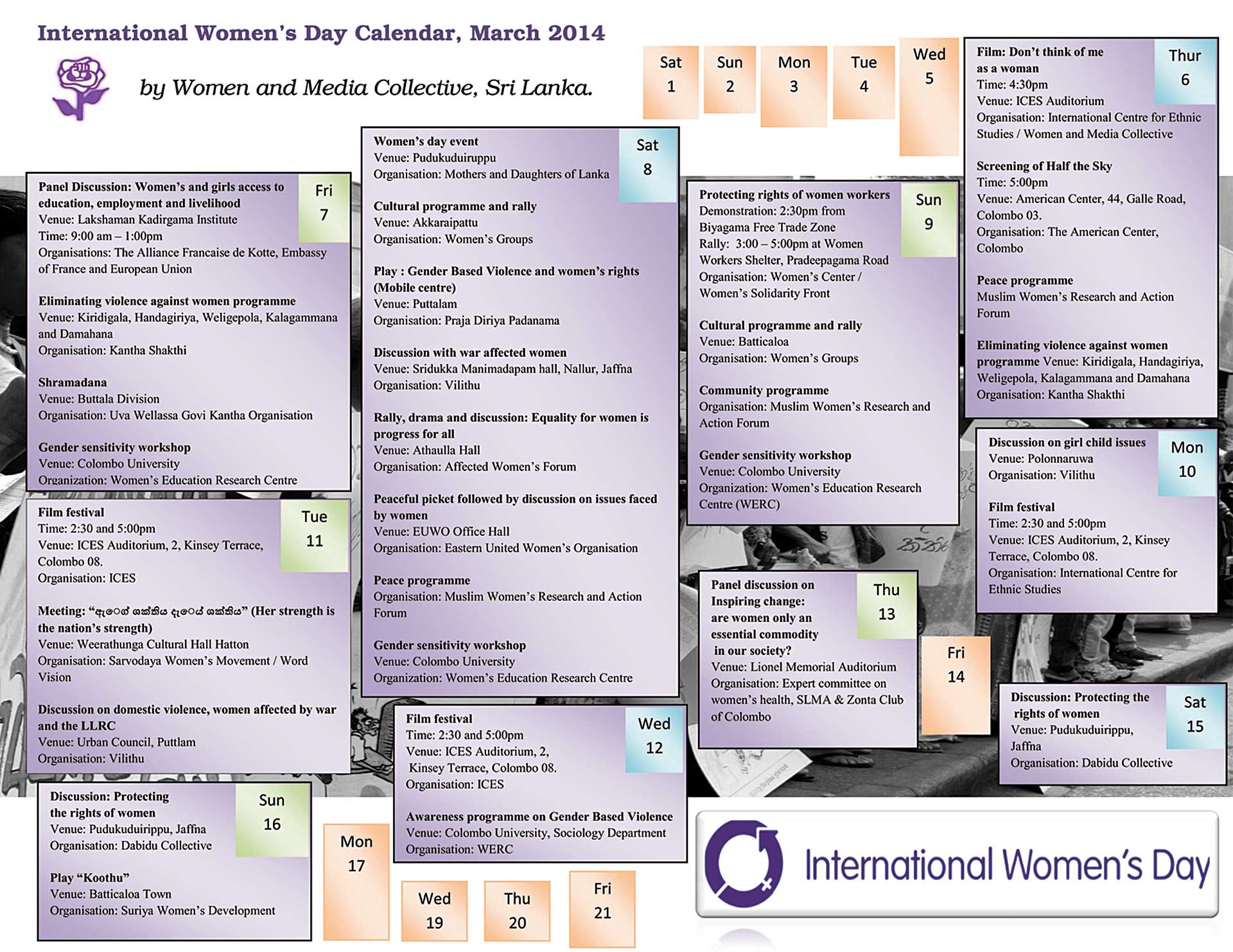 WMC, IWD Calendar 2014